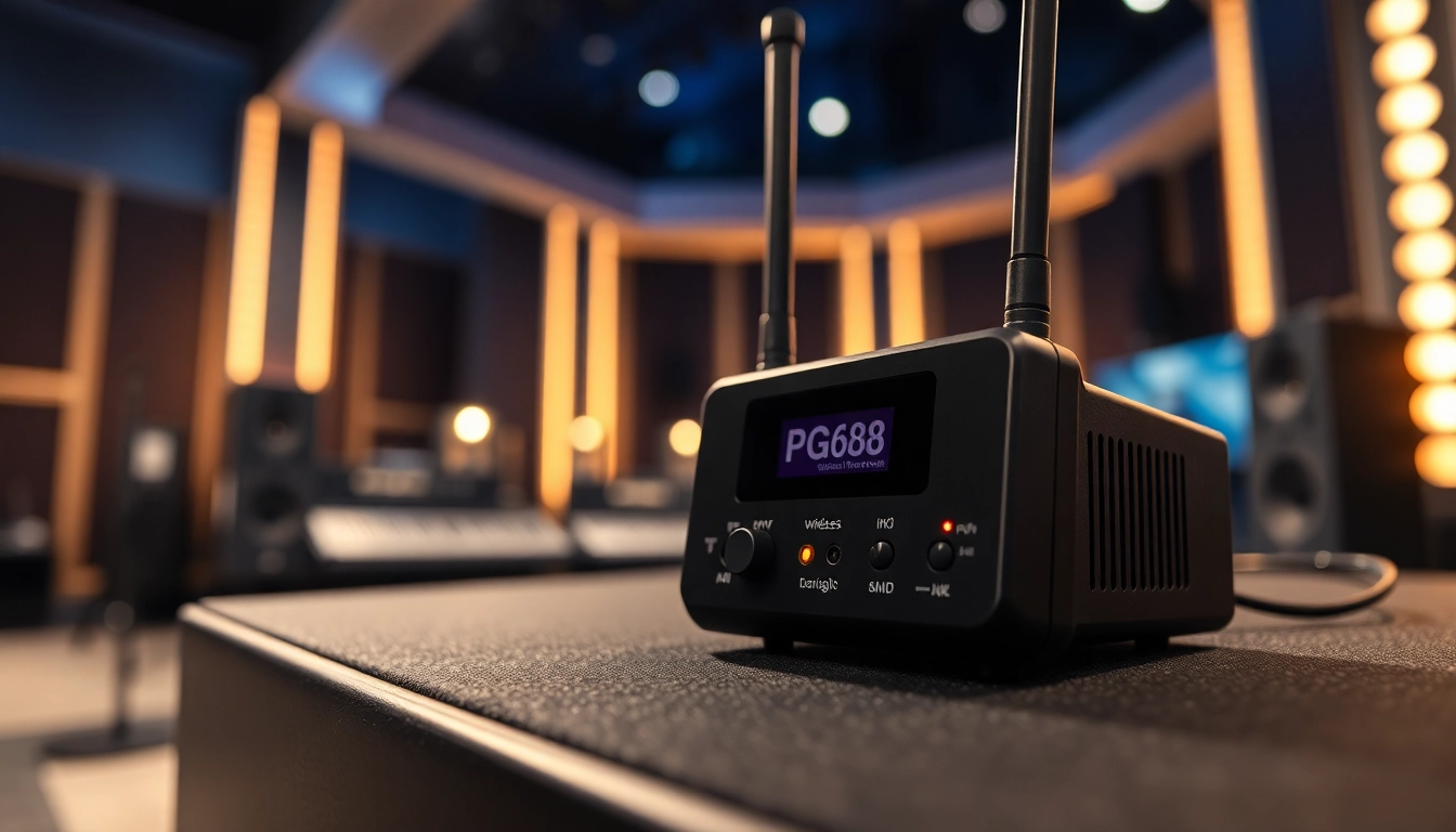 The PG88 wireless microphone receiver with signal indicators in a professional audio setup, highlighting its advanced features and durability for live sound.